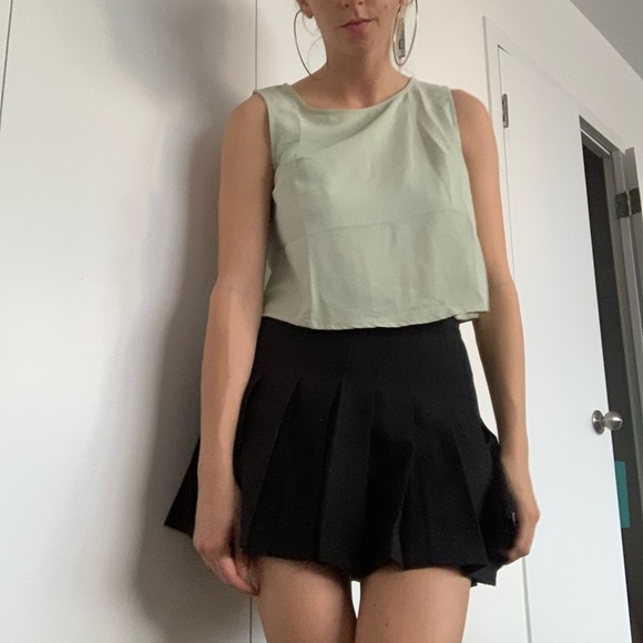 Sea foam Green Cropped Tank Top - Picture 1 of 5